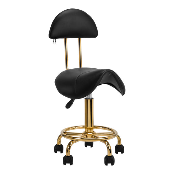 Sattelhocker mit Rückenlehne 6001 Gold-Schwarz