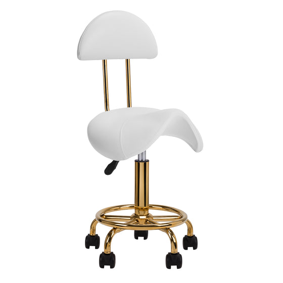 Sattelhocker mit Rückenlehne 6001 Gold-Weiß